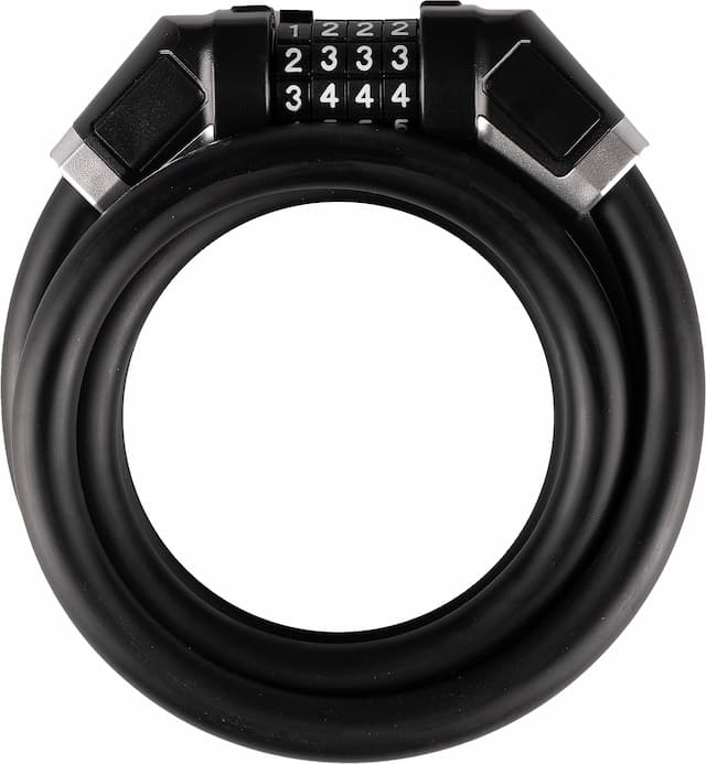 Велозамок STS M618 12 мм x120 см кодовый черный
