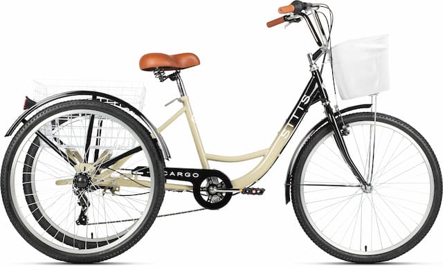 Велосипед трехколесный SITIS CARGO рикша 26" (2025) Black-Khaki