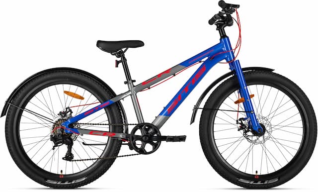 Велосипед SITIS CROSSER Regid 7SP 24" (2026) Blue-Grey-Orange