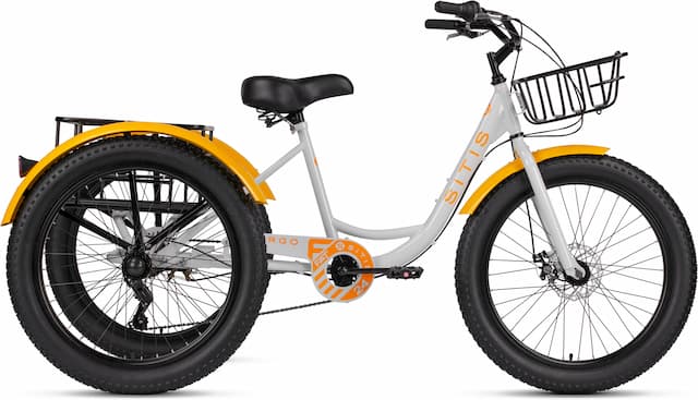 Велосипед трехколесный SITIS CARGO рикша FAT 24" (2025) White-Yellow