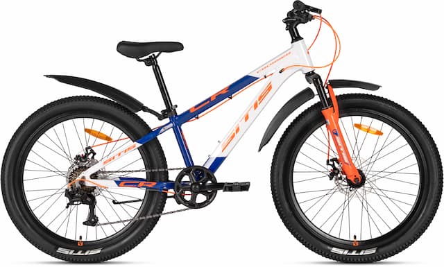 Велосипед SITIS CROSSER 7SP 24" (2026) White-Yellow-Blue