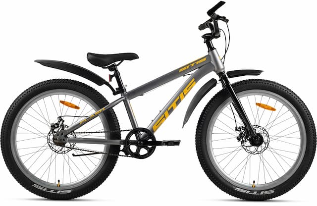 Велосипед SITIS FLASH Regid 1SP 24" (2026) Grey-Yellow-Black