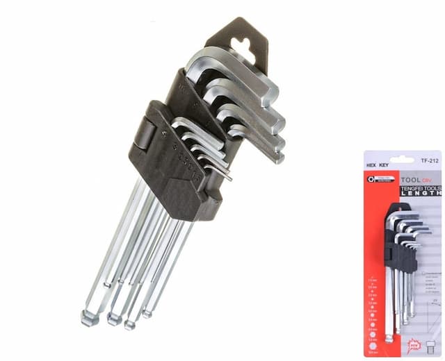 Набор шестигранников Г-образный STS GJ-027 серебро