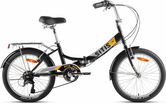 Велосипед SITIS POINT 7sp 20" (2024) Black-Grey-Yellow