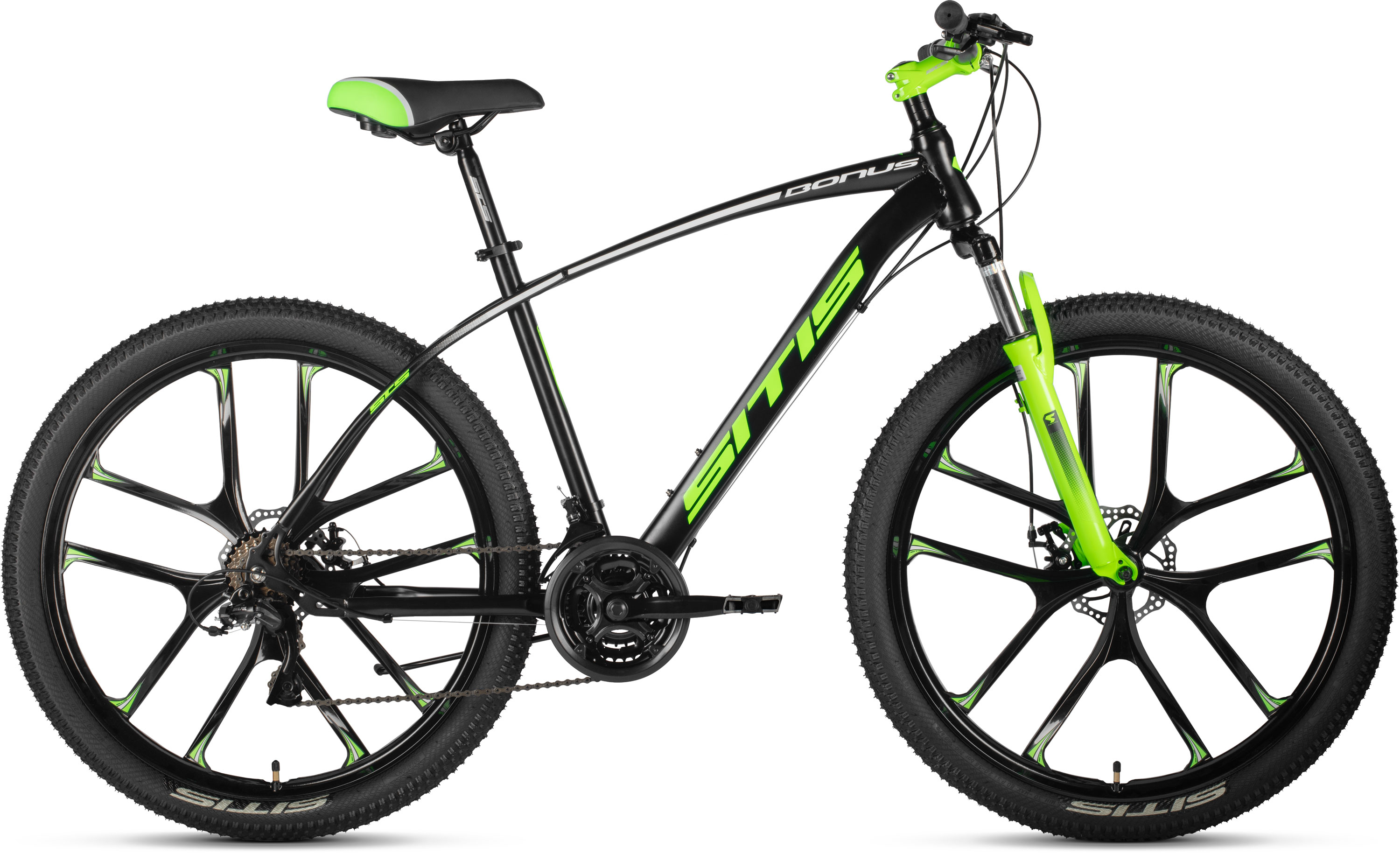 Велосипед SITIS BONUS 27.5" (2026) Black-Green-White