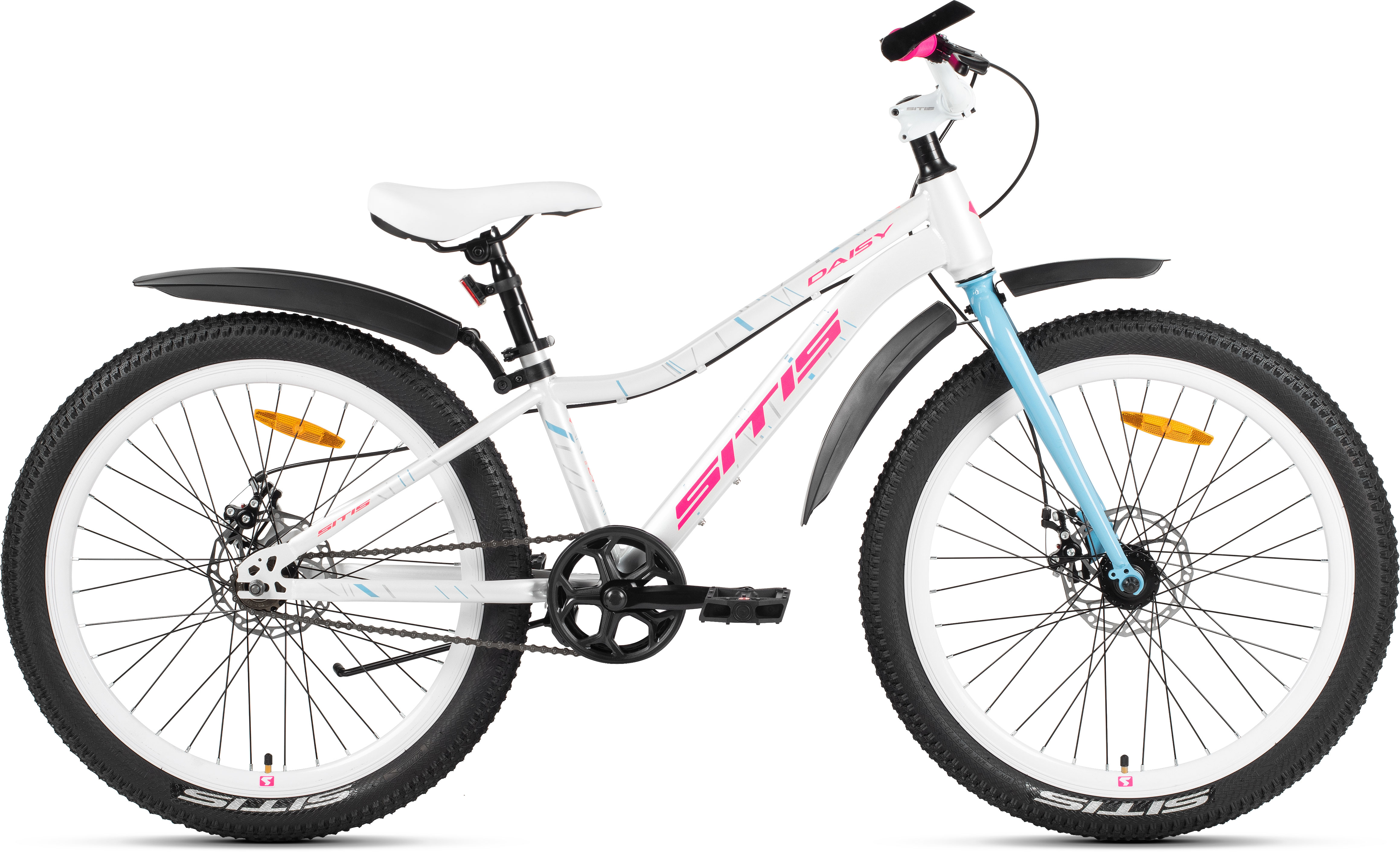 Велосипед SITIS DAISY RIGID SINGLE 24" (2026) White-Pink-Blue