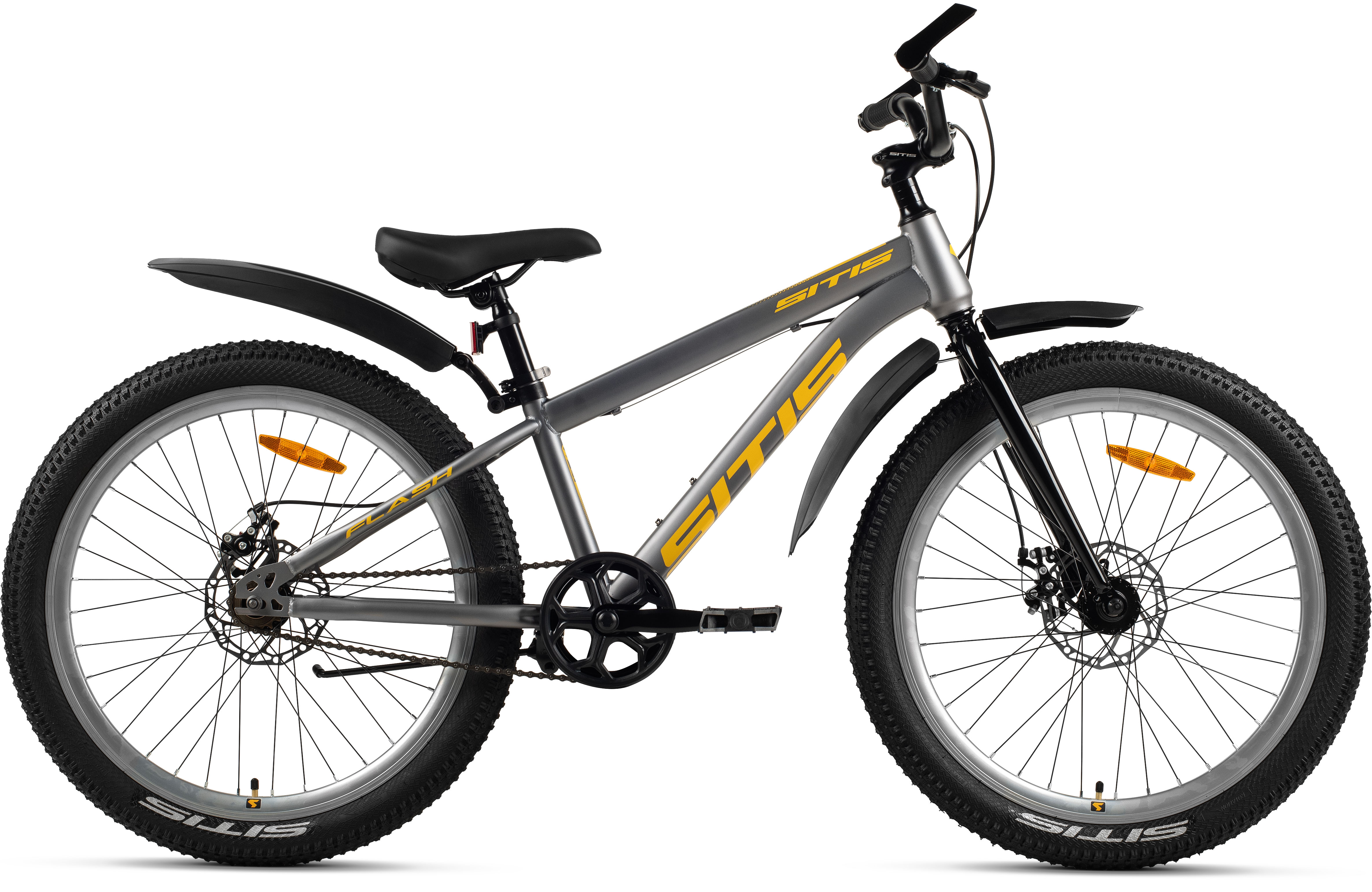 Велосипед SITIS FLASH RIGID SINGLE 24" (2026) Grey-Yellow-Black