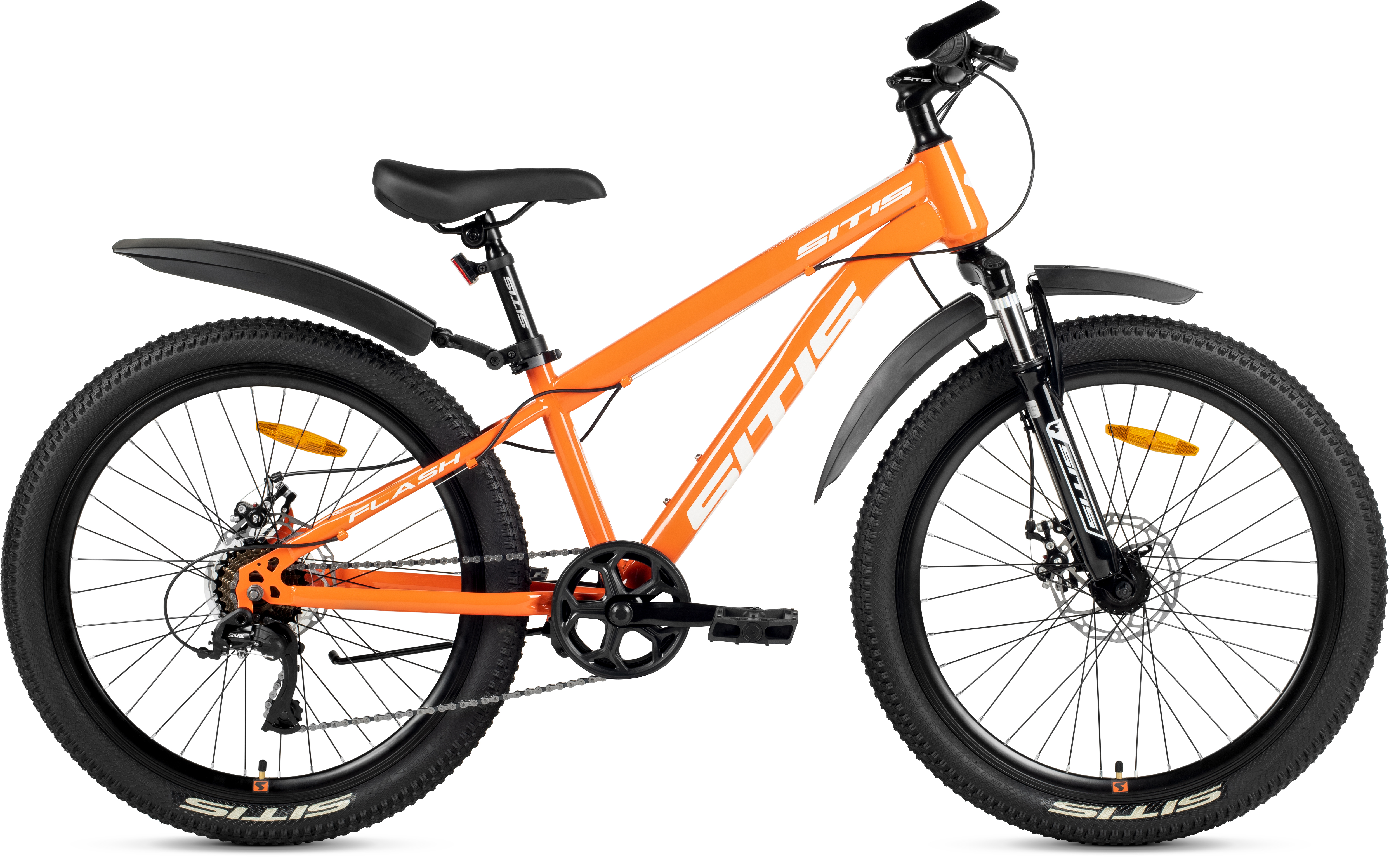Велосипед SITIS FLASH 7SP 24" (2026) Orange-White-Black