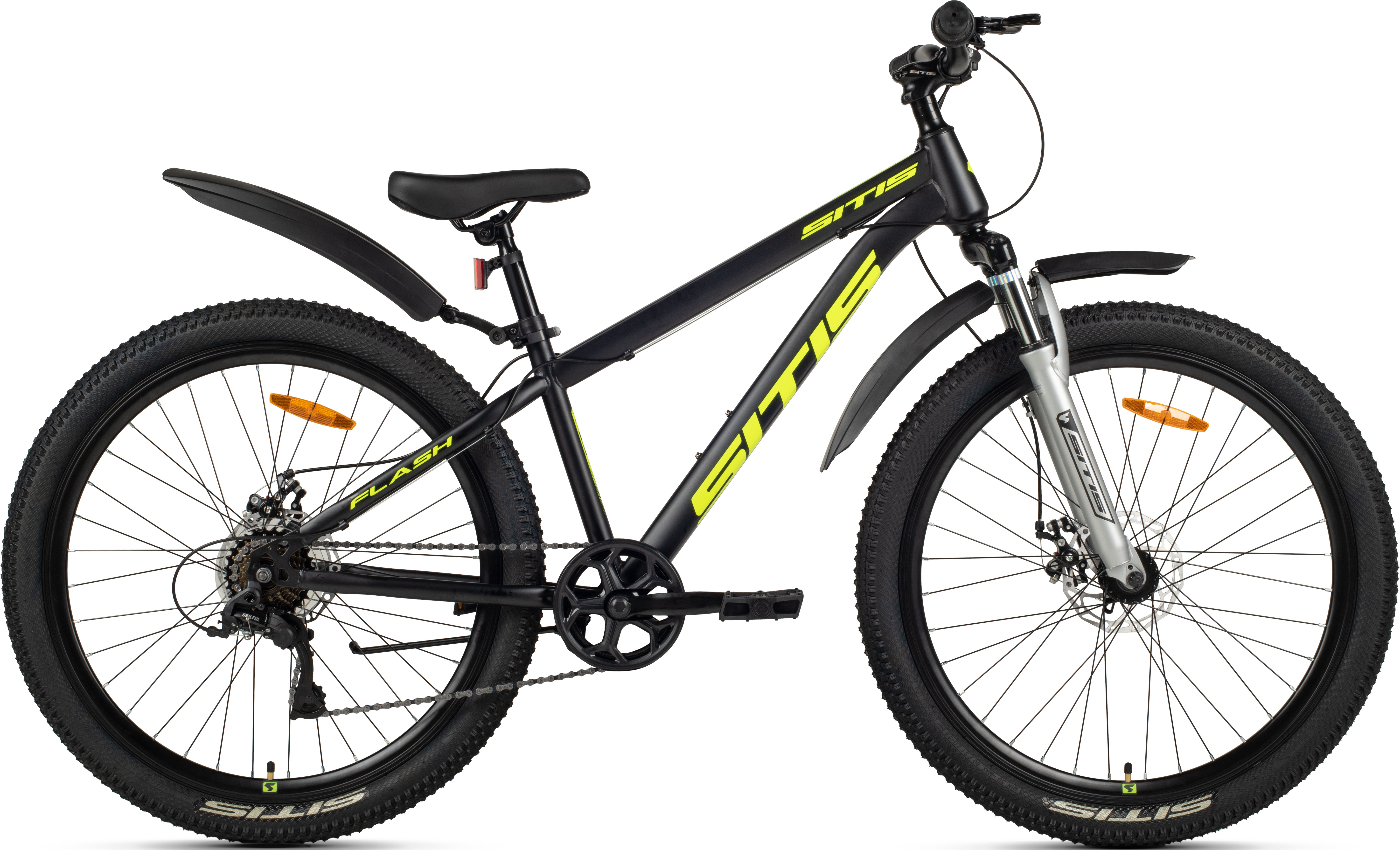 Велосипед SITIS FLASH 7SP 26" (2026) Black-Green-Grey
