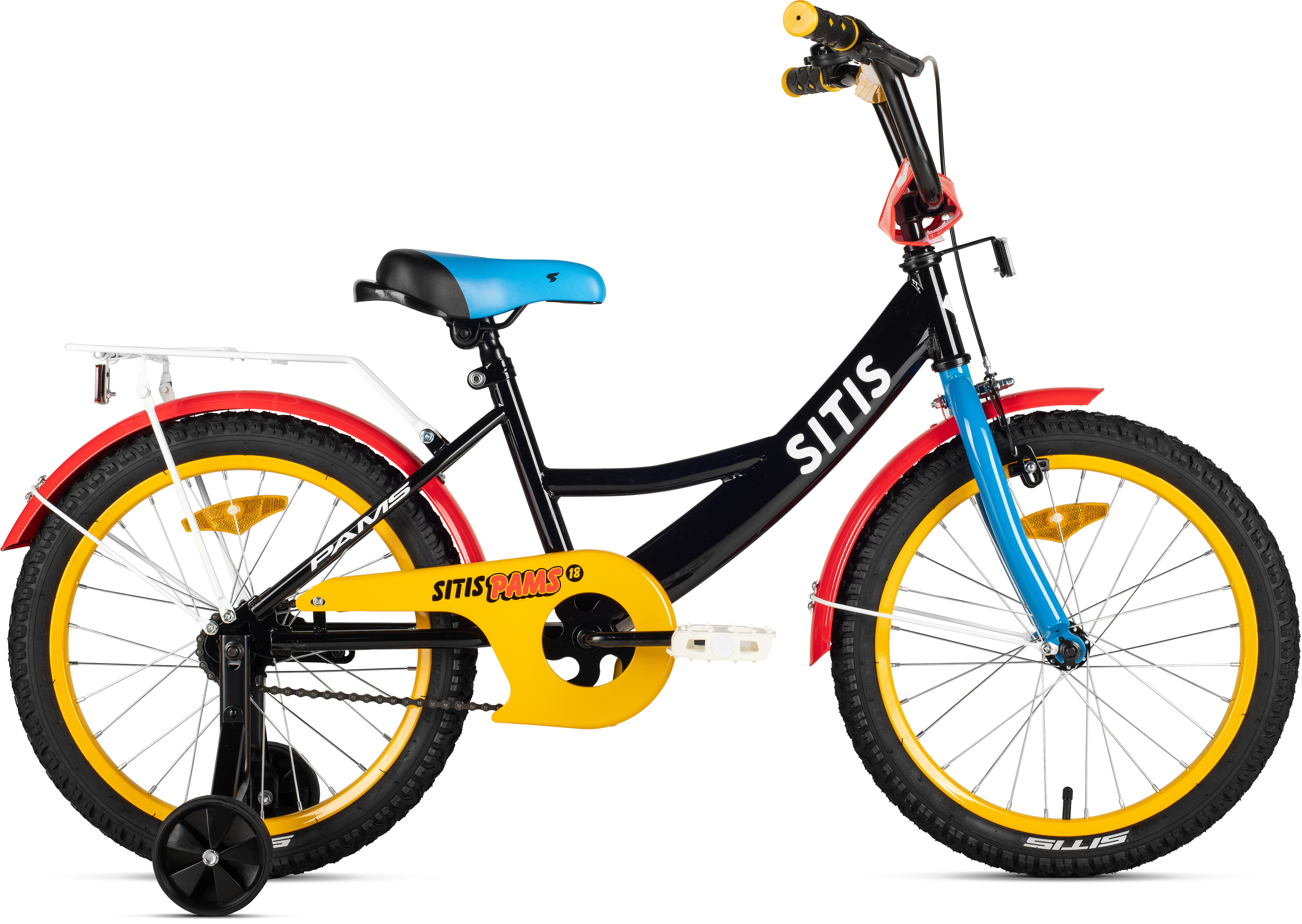 Велосипед SITIS PAMS 18" (2025) Black-Blue-Yellow